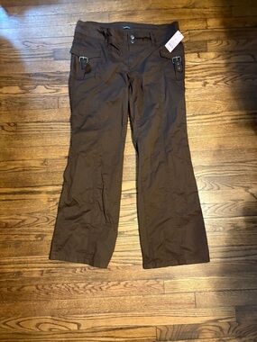 wild fable Brown Boot‑Cut Cargo Pants with Buckle Tabs